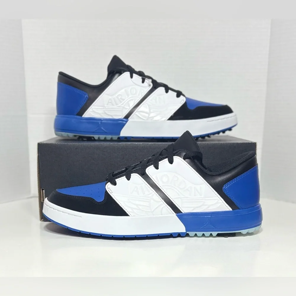 Jordan Golf Shoes Nu Retro 1 Low Golf Spikes White blue black sneaker FZ4153-004